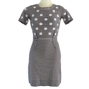 marc jacobs striped mini dress Marc Jacobs Seamed Up Knit Dress in Black/White, Size Large